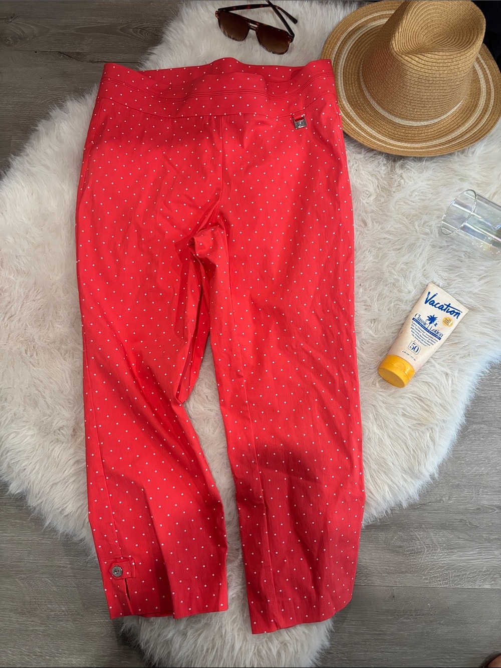 Women’s Red Polka Dot Capri Pants